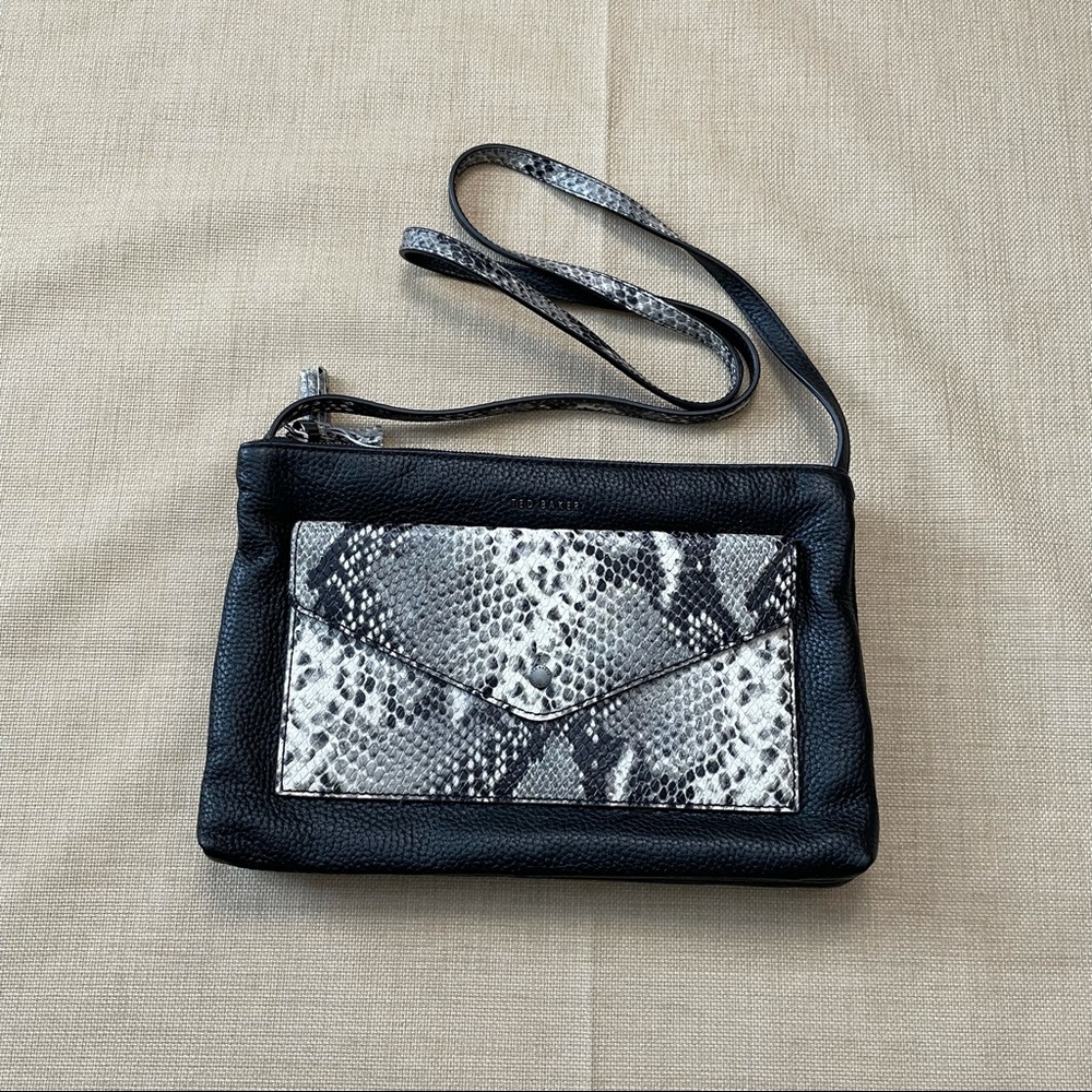 Ted Baker ‘Jessiee’ Black Leather Crossbody Bag Purse